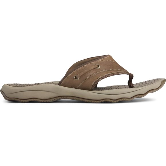 SPERRY MENS OUTER BANKS THONG SANDALS, BROWN, 9 - Picture 1 of 6
